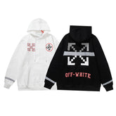 Off White hoodie Alphabet Arrow Pattern Fleece Hood