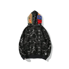 Bathing Ape Bape Hoodie Camouflage Shark Tiger Head Double Hat Sweater