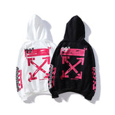 Off White hoodie dyed graffiti pink arrow hooded