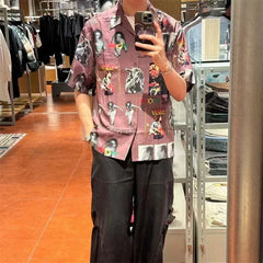 GUILTYPARTIES TIGER Shirts 24AW BOB MARLEY, Embroidered Hawaiian Short Sleeve Shirt Men