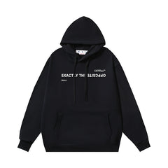 OW simple letter pattern hooded sweater