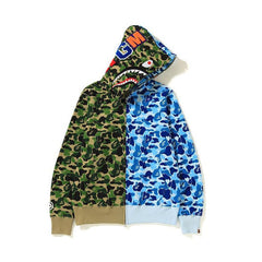 Bathing Ape Bape Hoodie Shark Stitching Sweater Men's Cardigan