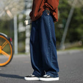 Men Jeans Washed Jeans Autumn Straight Wide Leg Pants Oversize Casual Pants