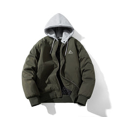 Mens Vintage Jackets Jacket Loose Baseball Suit Flight Suit Hooded