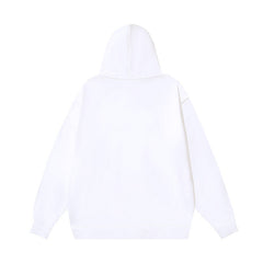 OW hollow arrow pattern print hooded sweater