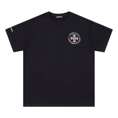 CHH Heart T Shirts Red Cross Sanskrit Letter Short Sleeve T-Shirt