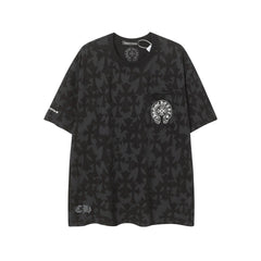 CHH Heart T Shirts Sanskrit logo embroidery fashion versatile loose T-shirt