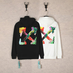 Off White hoodie多彩箭头图案连帽