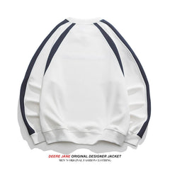 Men Pullover Hoodie Sweater Men's Spring Color-Block Crew Neck Versatile Casual