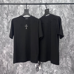 CHH Heart T Shirts Cross Cotton Casual T-Shirt Couple Short Sleeve