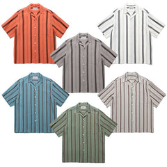 GUILTYPARTIES TIGER Shirts 24ss Striped Classic, Rayon Hawaiian Casual Short Sleeve Shirt Men