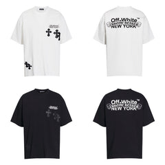 CHH Heart T Shirts Cross Color Leather Printed Short Sleeve T-Shirt Loose