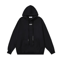 OW Lettered Dragon Arrow Print Hooded Sweatshirt