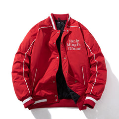 Mens Vintage Jackets Baseball Suit Embroidered Jacket Hooded Flight Suit Cotton Suit