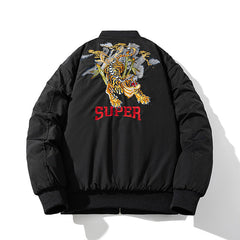 Mens Vintage Jackets Tide Padded Flight Suit Baseball Jacket