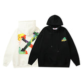 Off White hoodie autumn and winter colored arrow velvet