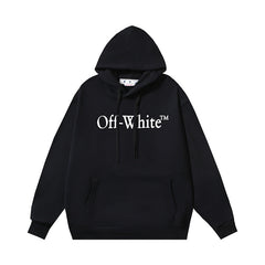 OW large letter pattern hooded sweater