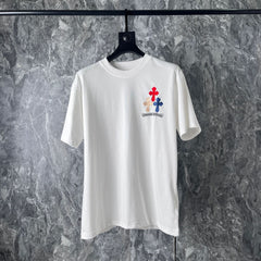 CHH Heart T Shirts Cross Horseshoe Print Embroidery T-Shirt Short Sleeve