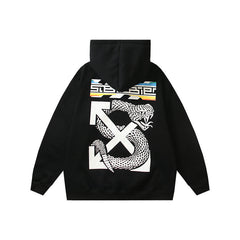 Off White hoodie boa pattern arrow fleece hooded