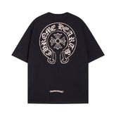 CHH Heart T Shirts Horseshoe Cross Print Short Sleeve T-Shirt