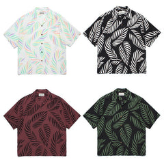 GUILTYPARTIES TIGER Shirts 23SS LEAF ALOHA Leaf Full Print Hawaiian Short Sleeve Shirt Men
