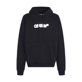 OW letter arrow pattern pullover hooded sweater