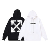 OW three-dimensional arrow pattern pullover hooded sweater