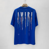 Amiri T Shirt Colorful Splash Ink Casual round Neck Short Sleeves T-shirt