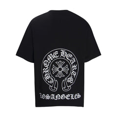 CHH Heart T Shirts Summer Horseshoe Cross Print Short Sleeve T-Shirt