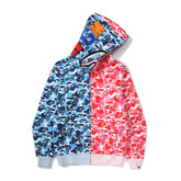 Bathing Ape Bape Hoodie Shark Stitching Sweater Men's Cardigan