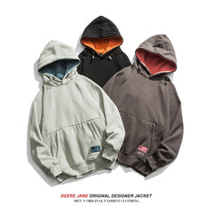 Men Pullover Hoodie Autumn Winter Sweater Men's Loose All-Match Couple Casual