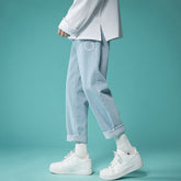 Men Jeans Summer Light-Colored Loose Straight Casual Pants