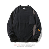 Men Pullover Hoodie Spring Patchwork Sweater Men's Loose Casual