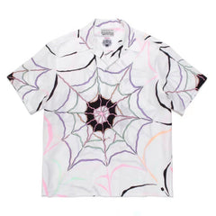 GUILTYPARTIES TIGER Shirts 21AW WOLF'S HEAD Spider Web, Hawaiian Short Sleeve Shirt Men