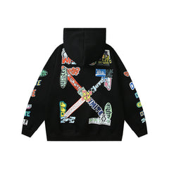 Off White hoodie autumn/winter cartoon pattern arrow