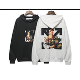 Off White hoodie woman bouquet basket pattern arrow hooded