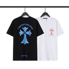 CHH Heart T Shirts Sanskrit Color Printing Loose Cotton Casual Crew Neck Short Sleeve T-Shirt