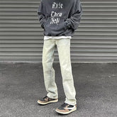 Men Jeans Vintage Jeans Summer Distressed Straight Bootleg Pants