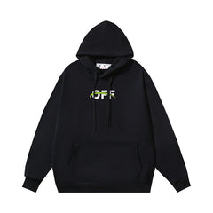 Off White hoodie Excavator Pattern Sleeve Hooded