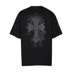 CHH Heart T Shirts Croix Cross Color Embroidery Printed Short Sleeve T-Shirt Loose