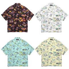 GUILTYPARTIES TIGER Shirts Island Coconut Surfing Leisure Travel Rayon Hawaiian Short Sleeve Shirt