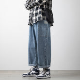 Men Jeans Straight Jeans Men's Summer plus Size Pants Loose Cargo Pants