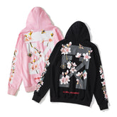 Off White hoodie Bee Flower Arrow pattern hooded