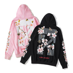 Off White hoodie Bee Flower Arrow pattern hooded