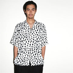 GUILTYPARTIES TIGER Shirts 24ss LEOPARD SHIRT Leopard print Hawaiian short-sleeved shirt men