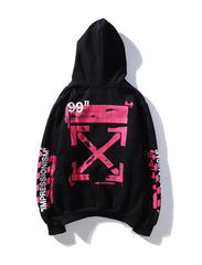 Off White hoodie dyed graffiti pink arrow hooded