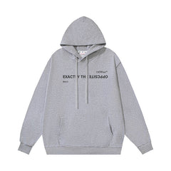 OW simple letter pattern hooded sweater