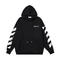 Off White hoodie graffiti painted arrow print pullover hooded