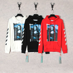 Off White hoodie Mona Lisa frame pattern hooded