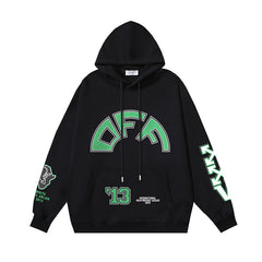 Off White hoodie Alligator Alphabet Pattern Pullover Hood